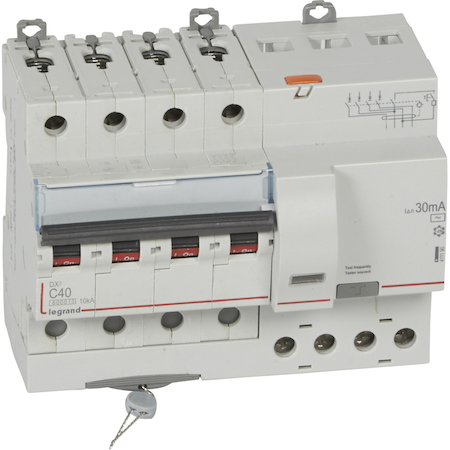 Legrand 411190 АВДТ DX3 4П C40А 30MA-AC 7м