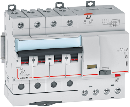 Legrand 411192 АВДТ DX3 4П C63А 30MA-AC 7м