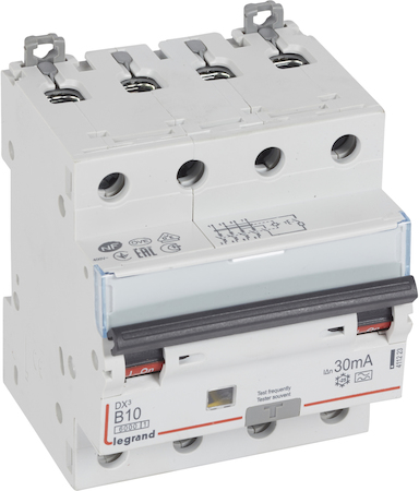 Legrand 411223 АВДТ DX3 B10A 4П 30mA-A