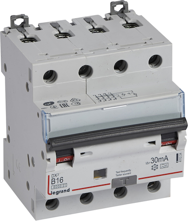 Legrand 411224 АВДТ DX3 B16A 4П 30mA-A