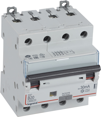 Legrand 411225 АВДТ DX3 B20A 4П 30mA-A