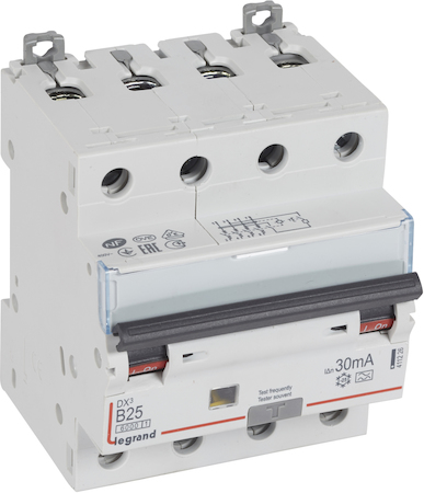 Legrand 411226 АВДТ DX3 B25A 4П 30mA-A