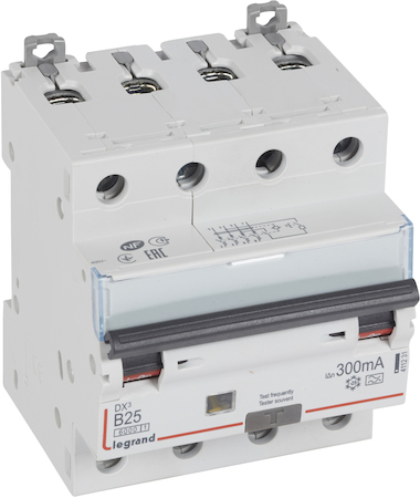 Legrand 411231 АВДТ DX3 B25A 4П 300mA-A