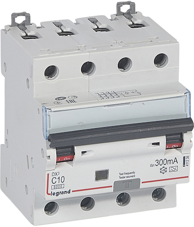 Legrand 411238 АВДТ DX3 4П C10А 300MA-A