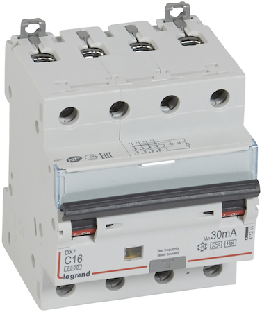 Legrand 411244 АВДТ DX3 4П C16А 30MA-F