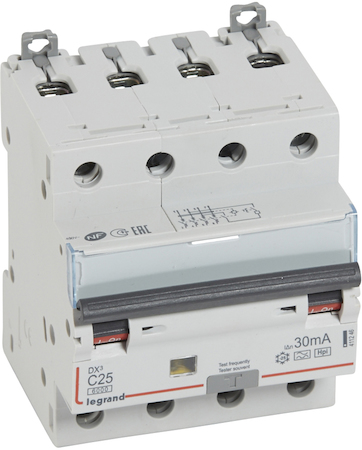 Legrand 411246 АВДТ DX3 4П C25А 30MA-F