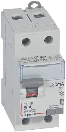 Legrand 411507 ВДТ DX3 2П 80А 30мА-AC