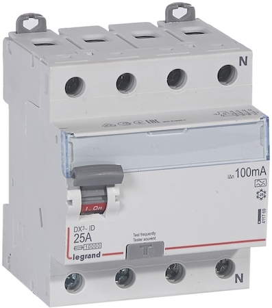 Legrand 411769 ВДТ DX3 4П 25А A 100мА N справ