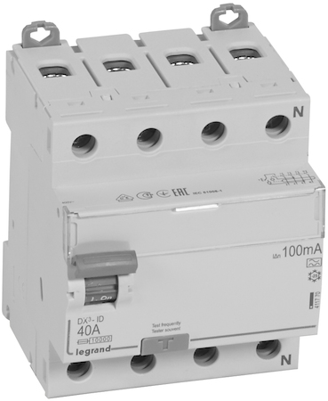 Legrand 411770 ВДТ DX3 4П 40А A 100мА N справ