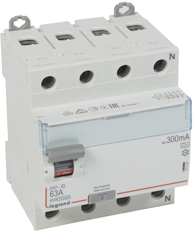 Legrand 411781 ВДТ DX3 4П 63А A 300мА N справ