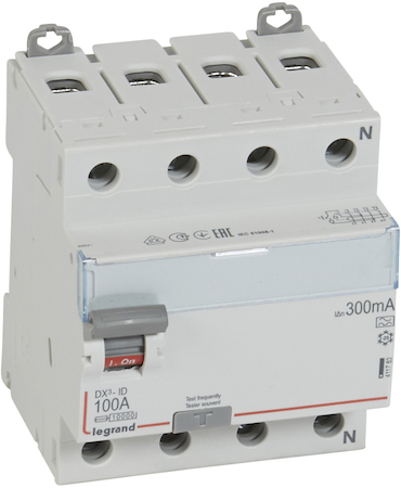 Legrand 411783 ВДТ DX3 4П 100А A 300мА N спр.