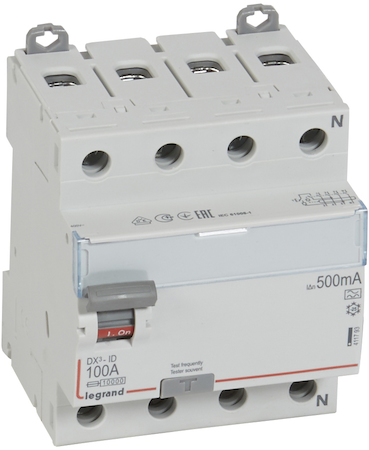 Legrand 411793 ВДТ DX3 4П 100А A 500мА N спр.