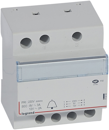 Legrand 413092 CX3 Трансформатор звонка 230В/8-12В 24Ватт
