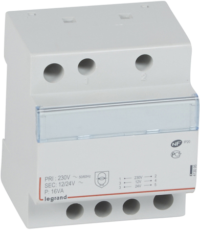 Legrand 413095 CX3Трансформатор безоп-ти 230В/8-24В 16Ватт