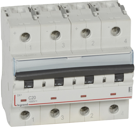 Legrand 414449 Авт.выкл.DX3 2П В20A DC 1000В