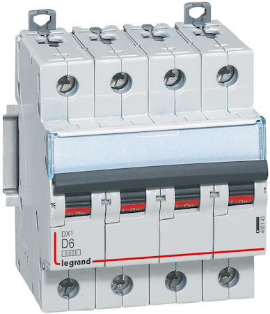 Legrand 408143 Авт.выкл.DX3 4П D6A 6000/10kA
