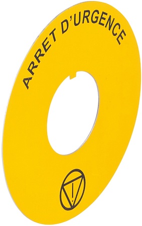 Legrand 024174 Osmoz этикетка.круг 60мм желт. "ARRET D'URGENCE" надпись