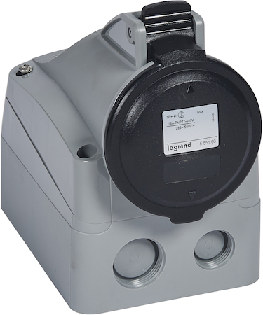 Legrand 555163 Розетка наклад. 16А 3К+H+З 500В IP44