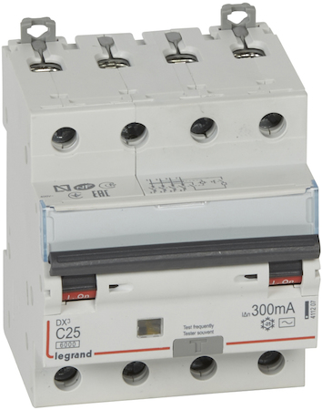 Legrand 411207 АВДТ DX3 4П C25А 300MA-AC