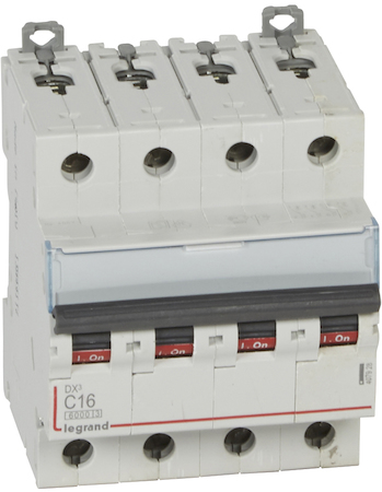 Legrand 407928 Авт.выкл.DX3 4П С16A 6000/10kA