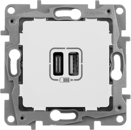 Legrand 672236 Зарядка USB A-C БЕЛ ETIKA