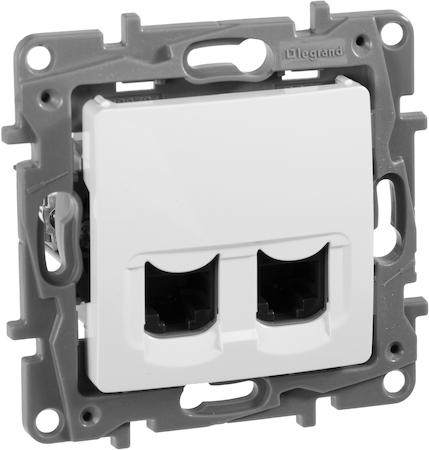 Legrand 672255 Роз 2ХRJ45 5е UTP БЕЛ ETIKA