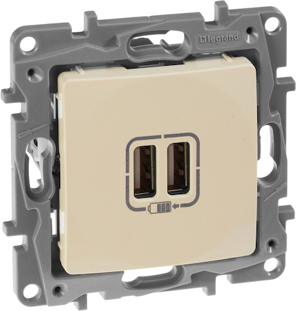 Legrand 672394 Розетка заряд 2хUSB СЛНК ETIKA