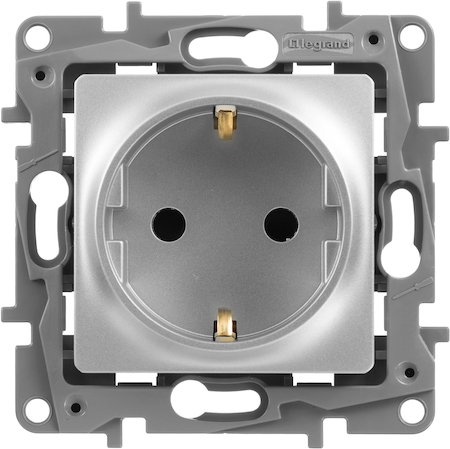 Legrand 672422 Розетка 2К+З шт АЛЮ ETIKA