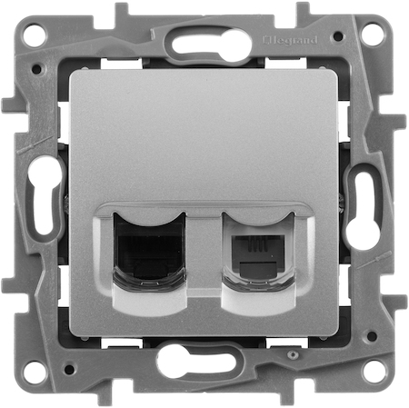 Legrand 672452 РозRJ11+RJ45 5e UTP АЛЮ ETIKA