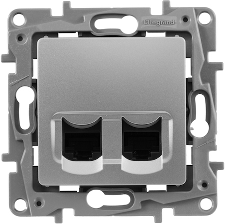 Legrand 672455 Роз 2ХRJ45 5е UTP АЛЮ ETIKA