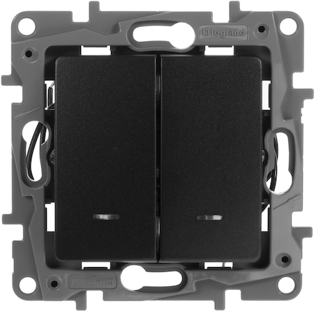 Legrand 672604 Выкл 2кл c подсв АНТР ETIKA