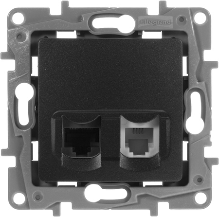 Legrand 672652 РозRJ11+RJ45 5e UTP АНТР ETIKA