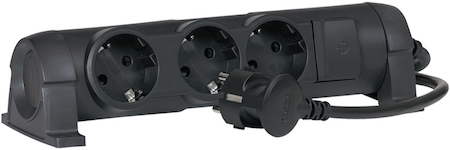 Legrand 694602 Удлин. 3x2К+З 3м комф. чер