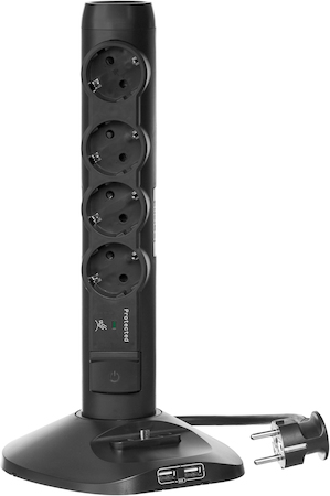 Legrand 694619 Стойка 2USB+micUSB+4х(2К+З)чер