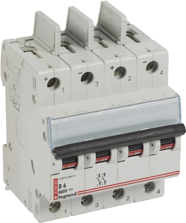 Legrand 414424 Авт.выкл.DX3 2П В6A DC 800В 4м
