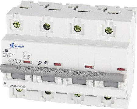 Legrand 7000360 ВА47-100Про, 4P, 10A, Icu-10kA, х-ка С