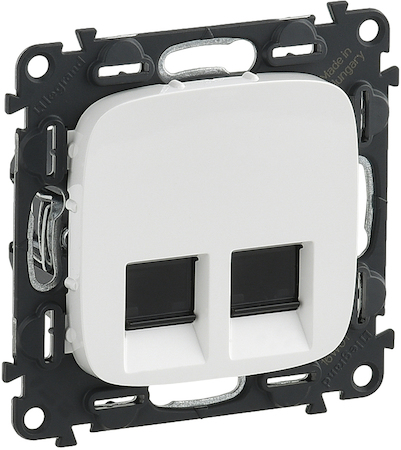 Legrand 753743 VLN-a БЕЛ Роз 2х RJ45 Cat6 UTP