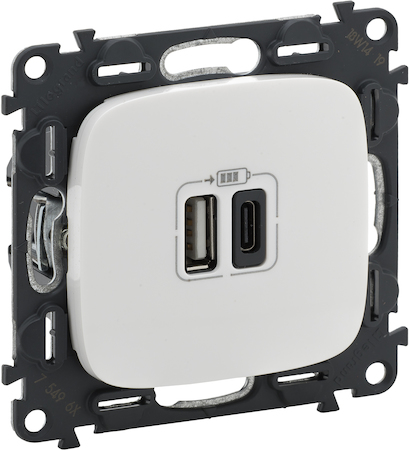 Legrand 754965 Vln-a БЕЛ Зарядка USB A-C
