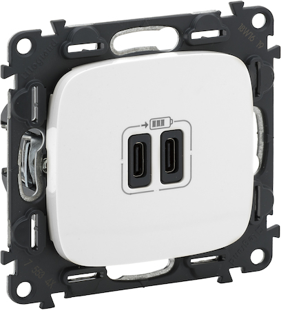 Legrand 755345 Vln-a БЕЛ Зарядка USB C-C