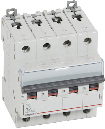 Legrand 407621 Авт.выкл.DX3 4П B6A 6000/10kA