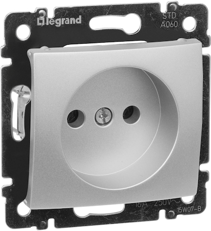 Legrand 694341 Розетка Valena 2К 16А (Алюм)
