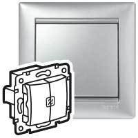 Legrand 694344 Выкл.двухкл.с подсв.(Алюм)