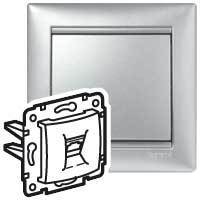 Legrand 694347 Розетка 1хRJ11(Алюм)