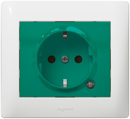 Legrand 771044 GL Роз.2К+З, защ.шт.зел.свет.
