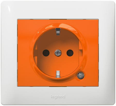 Legrand 771045 GL Роз.2К+З,защ.шт.оран.свет.