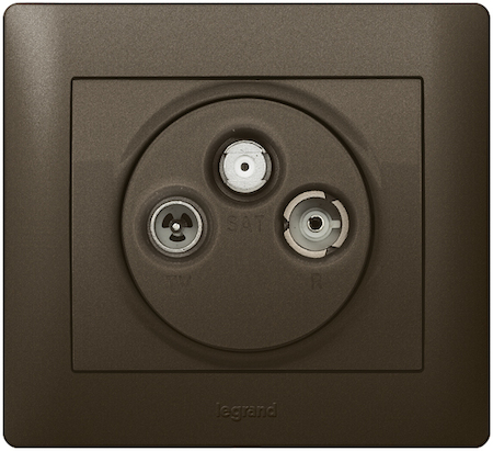 Legrand 771289 G.L.Л.п.TV-RD-SAT,3 отв.,D.BR.