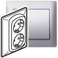 Legrand 771330 G.Life Роз. 2х2К+З, alum. шт.