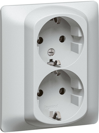 Legrand 771331 G.Life Роз. 2х2К+З, alum. шт.