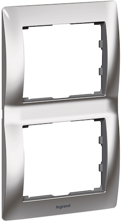 Legrand 771936 Рамка 2п вер Chrome GL