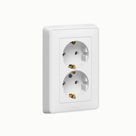 Legrand 773627 Розетка 2X2К+З БЕЛ CAR